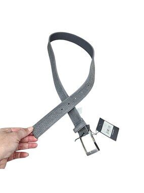 PX Belt Mens 32 Light Gray Genuine Suede Leather *NWT*
